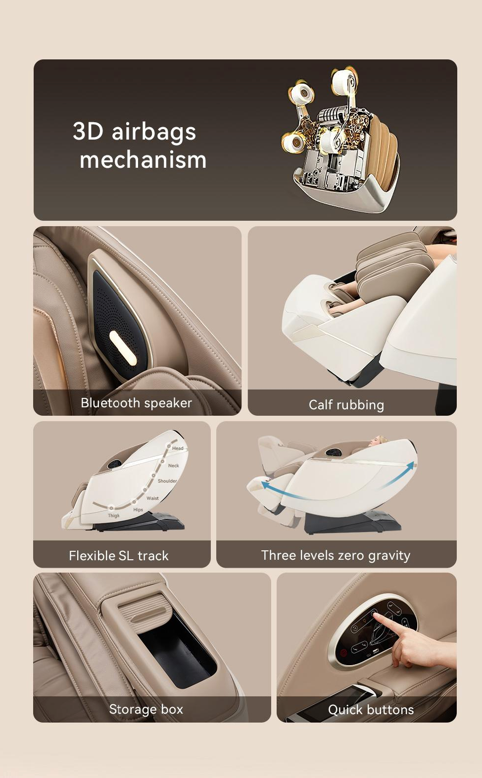 Fauteuil de massage 3D MS-607 – Zéro Gravité & Massage intégral