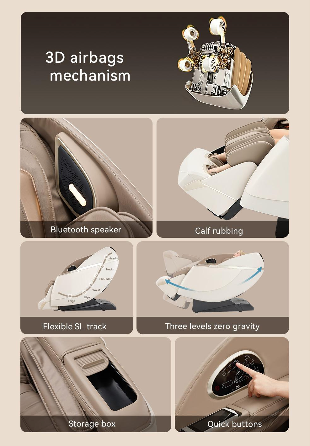 Fauteuil de massage 3D MS-607 – Zéro Gravité & Massage intégral